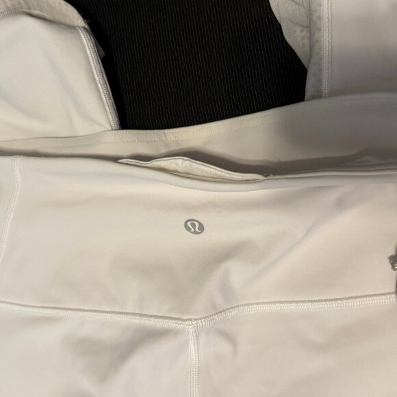 LULULEMON Women's Large White Ready Set Go Crop Mesh Panels - Picture 4 of 11